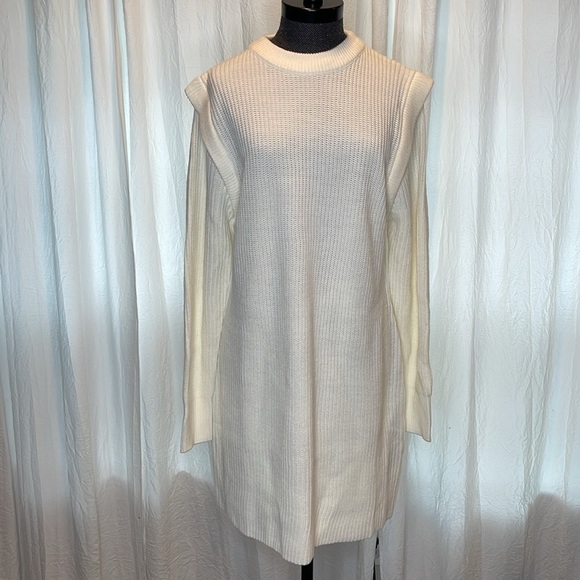 NWOT WAYF Lombard Mock Neck Sweater Dress In Ivory Size XL - Picture 3 of 10